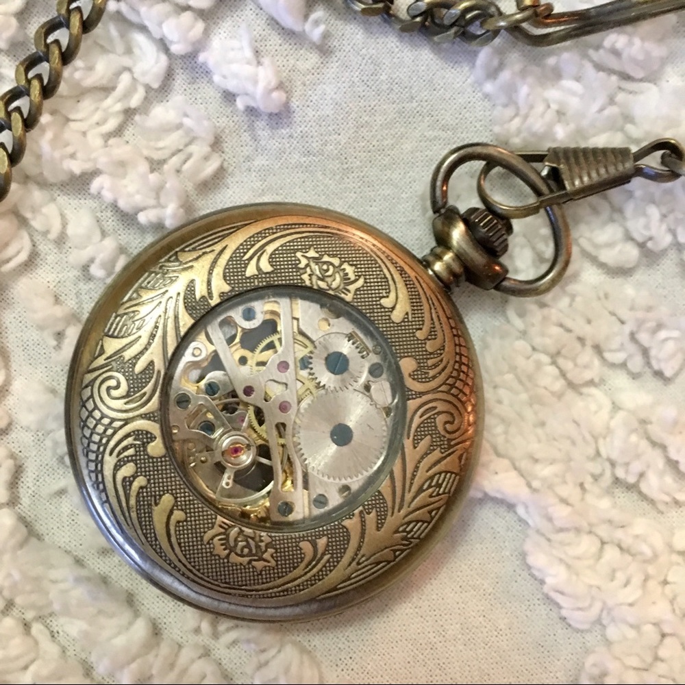 SOLD❗️Steampunk ⚙️ Look Exposed Gears Pocket Watch